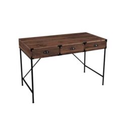 Brunei Computer Writing Office Desk Table - 120cm - Brown & Aged Black