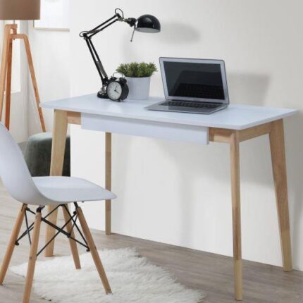 Byron Office Desk | 1 Drawer | Natural Hardwood | Shop Online or Instore | B2C Furniture