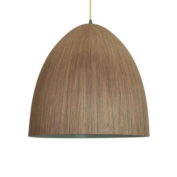 Calla Bold Taller Dome Shape Metal Pendant Light Lamp - Wood Veneer