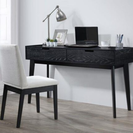 Cannes Office Desk | 2 Drawer | Black Hardwood | Shop Online or Instore | B2C Furniture