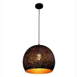 Celes Modern Elegant Pendant Lamp Light Interior ES Embossed Dome Black
