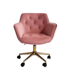 Chifley Velvet Fabric Modern Office Computer Task Desk Chair - Pink