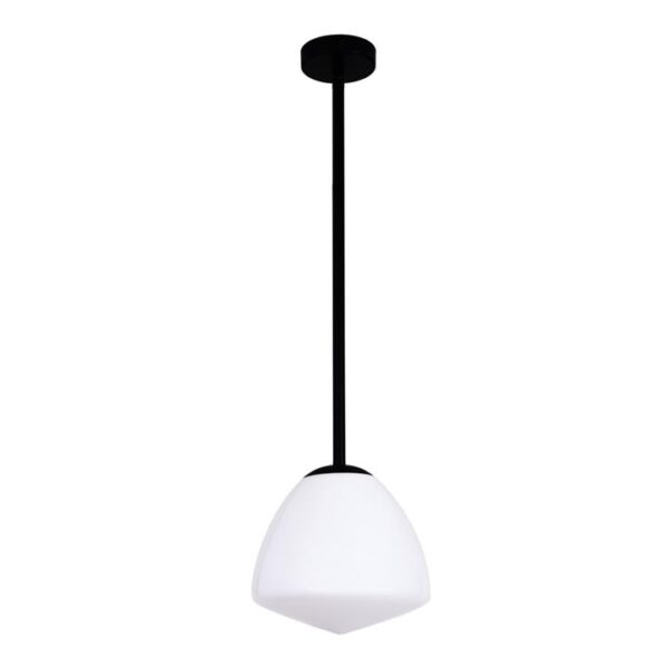 Cita Elegant Pendant Lamp Light Interior ES Matte Black / Frosted Tipped Dome Glass