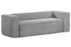 Como 3 Seater Sofa - Stylish Corduroy Lounge Chair - Dark Grey