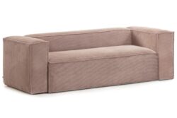 Como 3 Seater Sofa - Stylish Corduroy Lounge Chair - Pink
