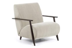 Como Marthan Lounge Chair - Armchair In Wenge - Corduroy Beige