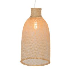 Cone Modern Oriental Wooden Hand-Woven Bamboo Pendant Lamp Light - Natural