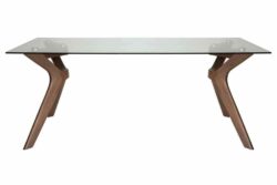 Cox Rectangular Glass Dining Table - 180cm - Walnut