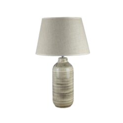 Dalton Ceramin Classic Table Lamp Light Linen Shade Grey
