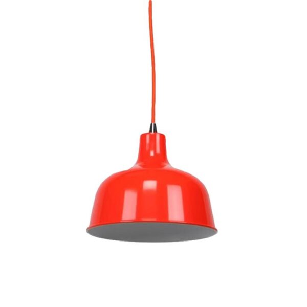 Danica Classic Dome Metal Cord Drop Pendant Light Lamp - Luminous Bright Red