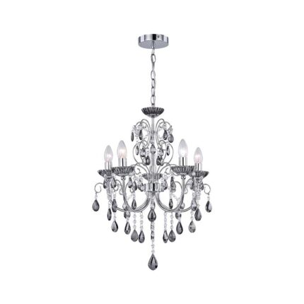 Davie Clasic Hanging Chandelier Lamp Light Chrome Smoke Small