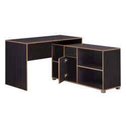 Deanes L-Shaped Executive Manager Office Corner Desk With Storage - Black