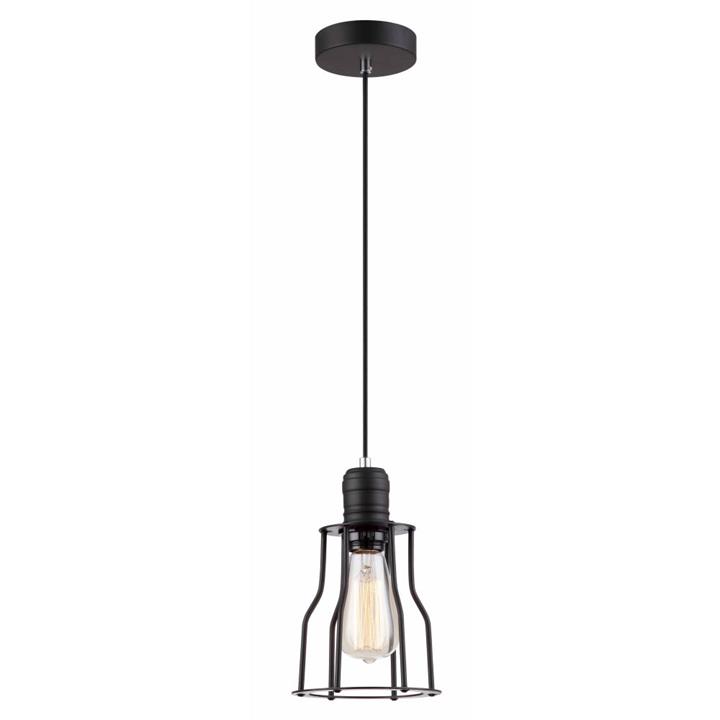 Dia Modern Minimalist Pendant Lamp Light Interior ES Wire Beer Glass Angled Cage Black