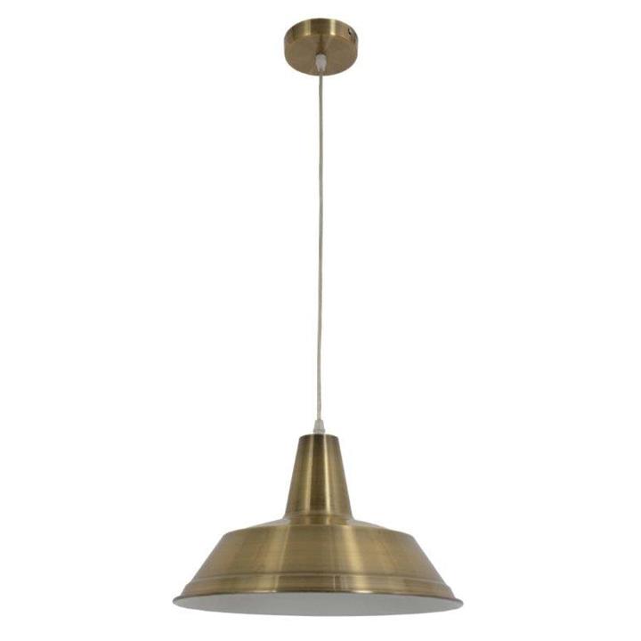 Diva Classic Pendant Lamp Light Interior ES Antique Brass Angled Dome