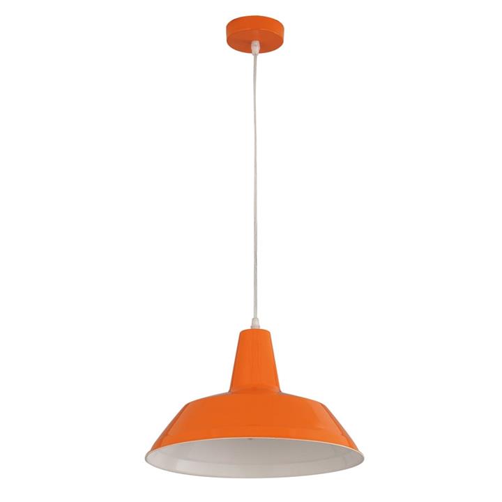 Diva Classic Pendant Lamp Light Interior ES Orange Angled Dome