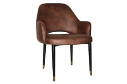 EZ Hospitality Cubb Waiting Room Office Chair - XL 4-Leg Metal Frame - Black Brass - Eastwood Bison