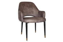 EZ Hospitality Cubb Waiting Room Office Chair - XL 4-Leg Metal Frame - Black Brass - Eastwood Donkey