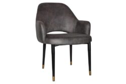 EZ Hospitality Cubb Waiting Room Office Chair - XL 4-Leg Metal Frame - Black Brass - Eastwood Slate