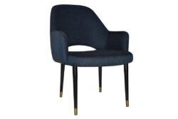 EZ Hospitality Cubb Waiting Room Office Chair - XL 4-Leg Metal Frame - Black Brass - Gravity Navy