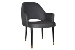 EZ Hospitality Cubb Waiting Room Office Chair - XL 4-Leg Metal Frame - Black Brass - Gravity Slate