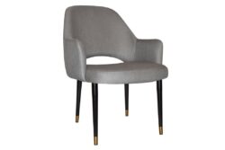 EZ Hospitality Cubb Waiting Room Office Chair - XL 4-Leg Metal Frame - Black Brass - Gravity Steel