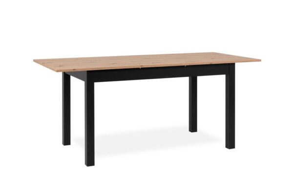 Elena Wooden Extendable Square Rectangular Dining Table 140-180cm - Black/Oak