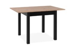 Elena Wooden Extendable Square Rectangular Dining Table 80-120cm - Black/Oak