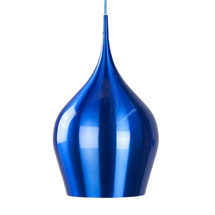 Elias Modern Classic Metal Wine Glass Pendant Light Lamp High Gloss Shiny Finish- Blue