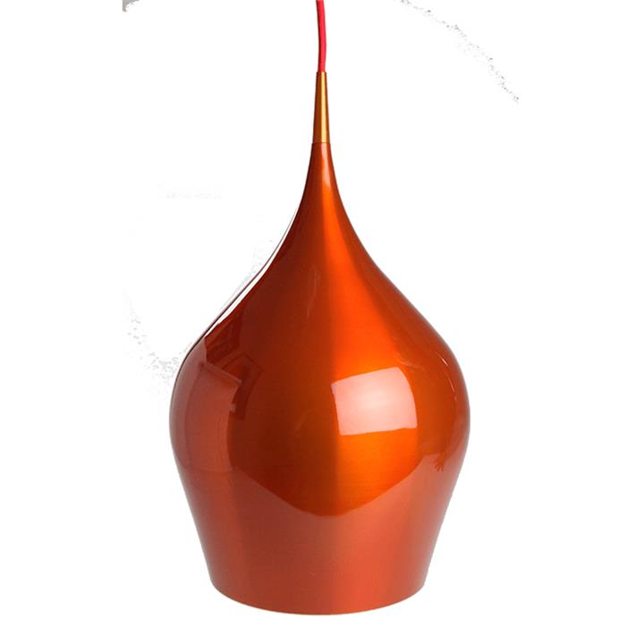 Elias Modern Classic Metal Wine Glass Pendant Light Lamp High Gloss Shiny Finish- Orange