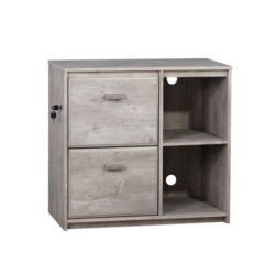 Elle 2-Door 2-Shelves Office Storage Filing Cabinet - Washed Grey