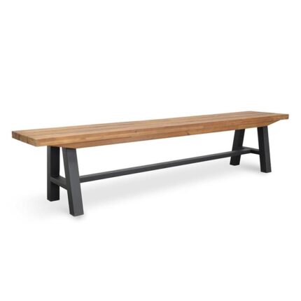 Ellis Outdoor Wooden Bench - Natural Top and Black Legs by Interior Secrets - AfterPay Available