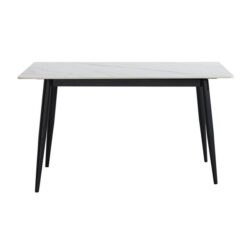 Eniko Rectangular Sintered Stone Dining Table 130cm - Black & White