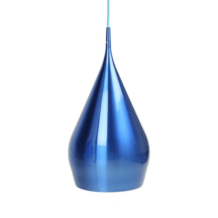 Erissa Modern Classic Sleek Contour Wine Glass Metal Pendant Light Lamp - Blue