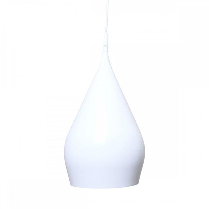 Erissa Modern Classic Sleek Contour Wine Glass Metal Pendant Light Lamp - Glossy White