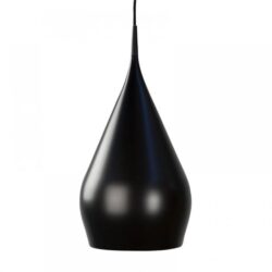 Erissa Modern Classic Sleek Contour Wine Glass Metal Pendant Light Lamp - Matte Black