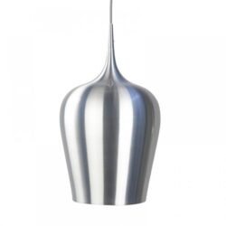 Ernani Metal Wine Glass Cord Drop Pendant Light Lamp High Gloss Finish- Aluminium