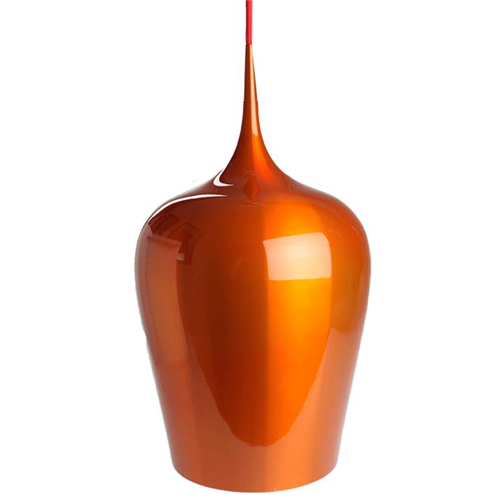 Ernani Metal Wine Glass Cord Drop Pendant Light Lamp High Gloss Finish- Orange