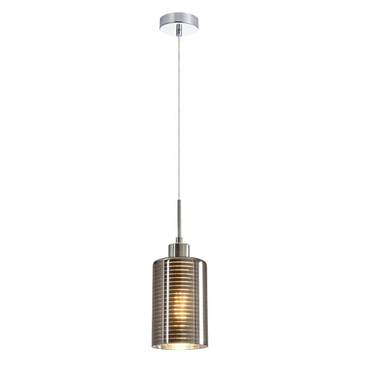 Esme Modern Elegant Pendant Lamp Light Interior ES Chrome Glass Oblong