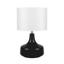 Esse Broad Cylindrical Ceramic Table Lamp Light Black / White
