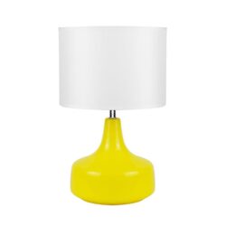 Esse Broad Cylindrical Ceramic Table Lamp Light yellow / White
