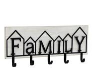 Family 5-Hook Wall Hanging White