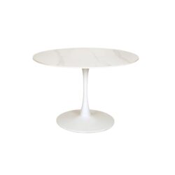 Fari Round Ceramic Kitchen Dining Table 110cm - White Sevella