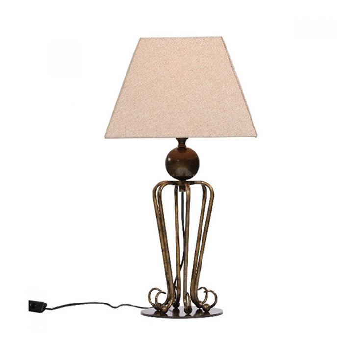 Fawkes Elegant Classic Modern Table Lamp Fabric Shade - Antique Brass