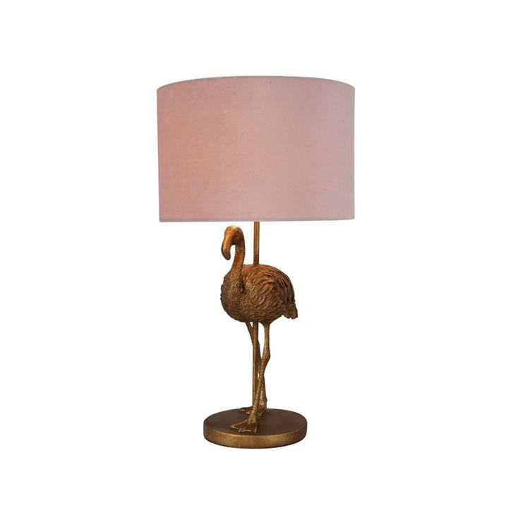 Flamingo Standing Modern Elegant Table Lamp Desk Light - Gold & Pink