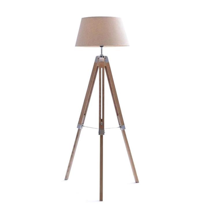 Fremont Tripod Floor Lamp Beige Shade - Natural by Interior Secrets - AfterPay Available