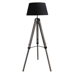 Fremont Tripod Floor Lamp Black Shade - Antique Grey by Interior Secrets - AfterPay Available