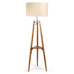 Gabie Bamboo Tripod Floor Lamp - Beige Linen Shade by Interior Secrets - AfterPay Available