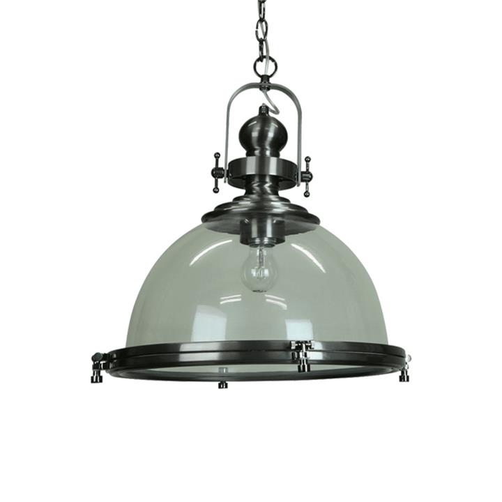 Gandara Classic Pendant Light Lamp industrial Bell Shape Chain Cord- Antique Silver