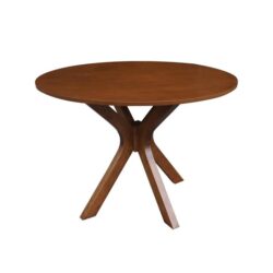 Gary Round Wooden Dining Table 105cm - Walnut