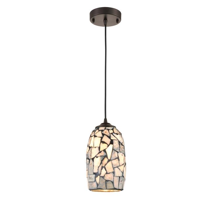 Gaze Elegant Modern Pendant Lamp Light Interior ES Dark Stone Mosaic Glass Ellipse